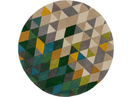 Ručně všívaný kusový koberec Illusion Prism Green/Multi circle