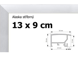 BFHM Alaska hliníkový rám 13x9cm - stříbrný