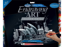 Stříbrný škrabací obrázek Opera v Sydney - velký