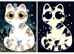 DJECO Svítící puzzle Mazlivé kočky 50 dílků