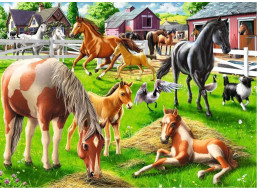 RAVENSBURGER Puzzle Šťastní koně 60 dílků