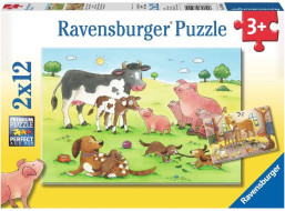 RAVENSBURGER Puzzle Zvířecí farma 2x12 dílků