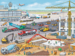RAVENSBURGER Puzzle Staveniště na letišti XXL 100 dílků