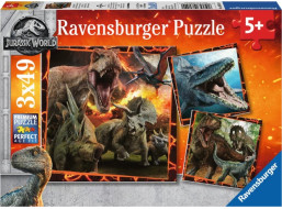 RAVENSBURGER Puzzle Jurský svět: Instinkt lovce 3x49 dílků