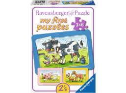 RAVENSBURGER Moje první puzzle Zvířecí kamarádi 3x6 dílků