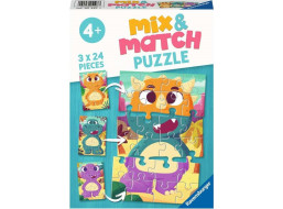 RAVENSBURGER Puzzle Mix&Match: Roztomilí dinosauři 3x24 dílků