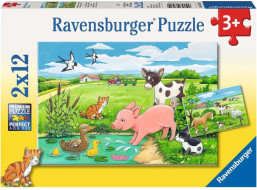 RAVENSBURGER Puzzle Zvířecí mláďata 2x12 dílků