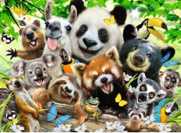 RAVENSBURGER Puzzle Zvířecí selfie XXL 300 dílků