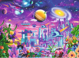 RAVENSBURGER Puzzle Vesmírné město XXL 200 dílků