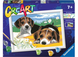 RAVENSBURGER CreArt Malování podle čísel: Štěňata Jack Russella 24x18 cm