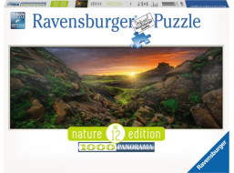RAVENSBURGER Panoramatické puzzle Západ slunce nad Islandem 1000 dílků
