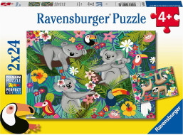 RAVENSBURGER Puzzle Koaly a lenochodi 2x24 dílků
