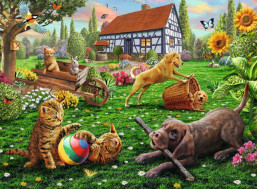 RAVENSBURGER Puzzle Hrátky na zahradě XXL 200 dílků