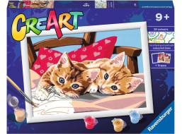 RAVENSBURGER CreArt Malování podle čísel: Dvě mazlivá koťata 24x18cm