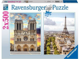 RAVENSBURGER Puzzle Návštěva Paříže 2x500 dílků