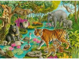 RAVENSBURGER Puzzle Indický les 60 dílků