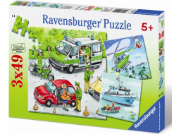 RAVENSBURGER Puzzle Policie v akci 3x49 dílků