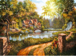 RAVENSBURGER Puzzle Domek u řeky 500 dílků