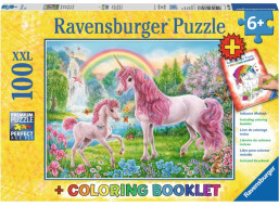 RAVENSBURGER Puzzle Magičtí jednorožci XXL 100 dílků + omalovánky