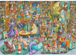 RAVENSBURGER Puzzle Půlnoc v knihovně 1000 dílků