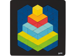 GOKI Dřevěné puzzle Pyramida 3D efekt 82 dílků