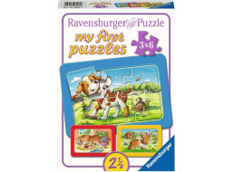 RAVENSBURGER Moje první puzzle Zvířecí kamarádi 3x6 dílků