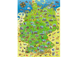 RAVENSBURGER Puzzle Barevná mapa Německa XXL 200 dílků