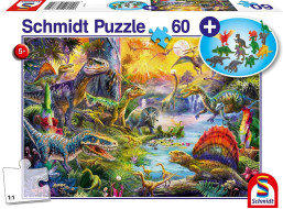 SCHMIDT Puzzle Dinosauři 60 dílků + dárek (figurky dinosaurů)