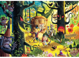 RAVENSBURGER Puzzle Lvi, tygři a medvědi, ó jé! (Čaroděj ze země Oz) 1000 dílků