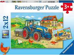 RAVENSBURGER Puzzle Na staveništi 2x12 dílků