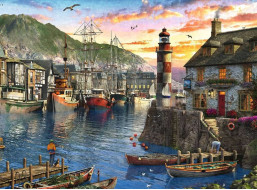 RAVENSBURGER Puzzle Východ slunce v přístavu 500 dílků