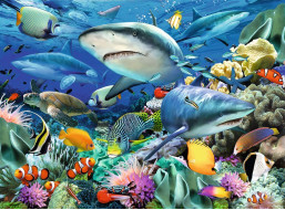 RAVENSBURGER Puzzle Žraločí útes XXL 100 dílků
