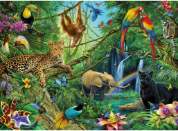RAVENSBURGER Puzzle Zvířata v džungli XXL 200 dílků