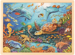 GOKI Dřevěné puzzle Velký bariérový útes 96 dílků