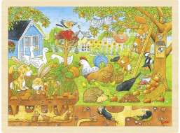 GOKI Dřevěné puzzle Zákoutí naší zahrady 96 dílků