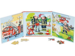 GOKI Magnetická puzzle kniha Hasičský sbor 2x20 dílků