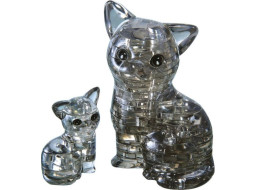 HCM KINZEL 3D Crystal puzzle Kočka s koťátkem 49 dílků