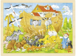 GOKI Dřevěné puzzle Noemova archa 96 dílků