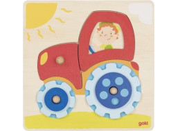 GOKI Dřevěné puzzle Traktor 6 dílků