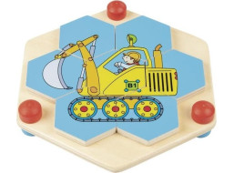 GOKI Puzzle hexagon Stavební stroje