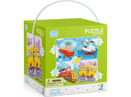 DODO Puzzle Dopravní prostředky 4v1 (12,16,20,24 dílků)
