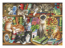 GIBSONS Puzzle Kočičky v knihách 1000 dílků