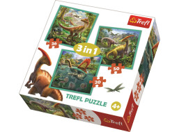 TREFL Puzzle Neobyčejný svět dinosaurů 3v1 (20,36,50 dílků)