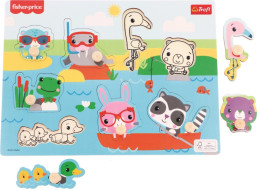 TREFL Dřevěná vkládačka Fisher Price Zvířátka u vody
