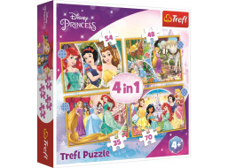 TREFL Puzzle Disney princezny: Šťastný den 4v1 (35,48,54,70 dílků)