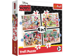 TREFL Puzzle Minnie s přáteli 4v1 (12,15,20,24 dílků)