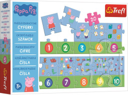 TREFL Vzdělávací puzzle Čísla Prasátko Peppa 20 dílků