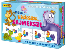 ADAMIGO Vzdělávací puzzle Zvířátka - malé, větší, největší 8x5 dílků