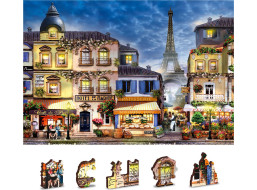 WOODEN CITY Dřevěné puzzle Snídaně v Paříži 2v1, 150 dílků EKO