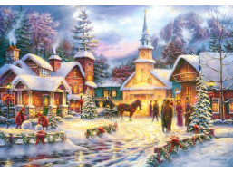 CASTORLAND Puzzle Zasněžená vánoční vesnička 1500 dílků